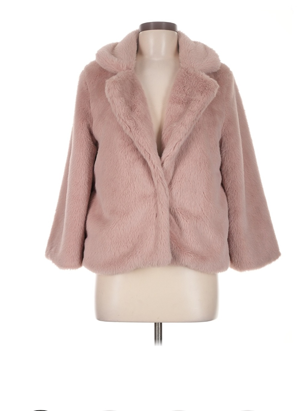 INC International Concepts Blush Pink Faux Fur Teddy Jacket